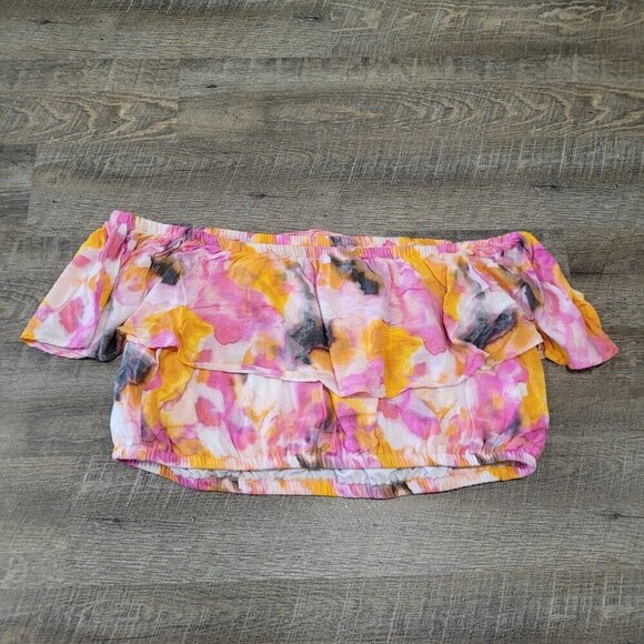 TORRID | Watercolor Tie-Dye Off Shoulder Crop Top | Sz. 3X - Picture 9 of 9